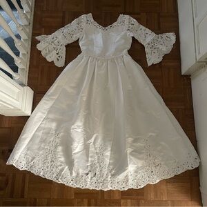 Vintage White Wedding Dress A-Line Dress Size S